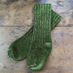 Chenille Chunky Sleep Socks Green